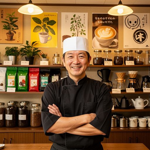 新鮮なコーヒーを淹れるバリスタの手元のクローズアップ画像